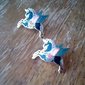 Vintage Pegasus Enamel Post Earrings!!!!